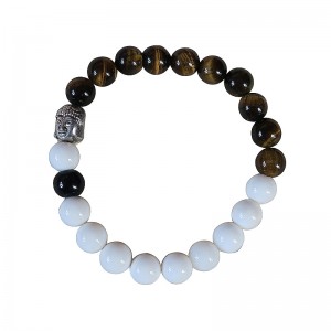 Tiger eye-conch beads wristband