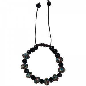 Plain and decorated beads bracelet