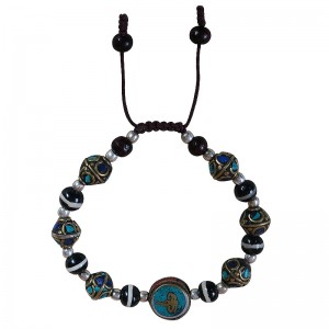 Decorated beads bracelet with Buddha Eye