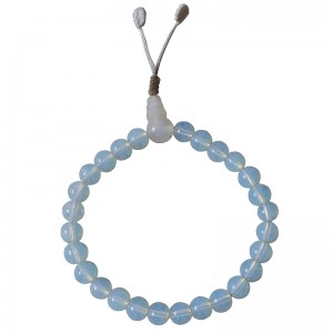 Glass moon beads wrist Mala