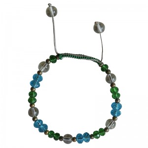 Diamond-cut multi size glass beads bracelet