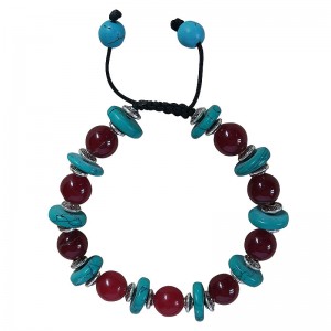 Onyx and turquoise beads bracelet