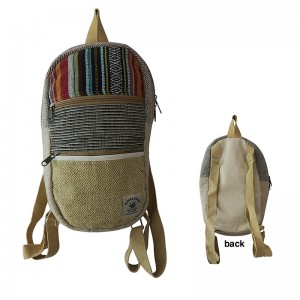 2-zipper pockets hemp bag