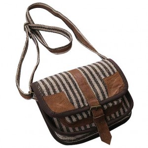 Hemp-leather small shoulder bag