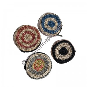 Hemp-cotton round coin purse