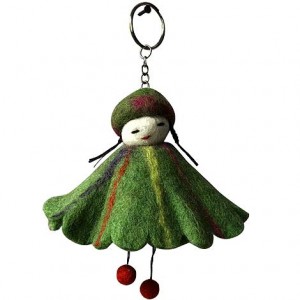 Doll pari felt key ring