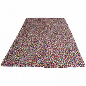 Felt ball rectangle rug (170 x 240 cm) 