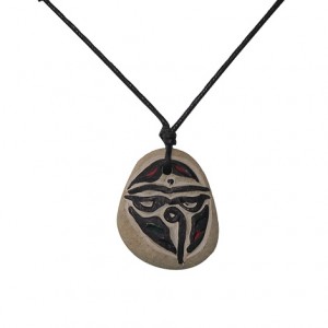 Buddha Eye - Om carved stone pendent