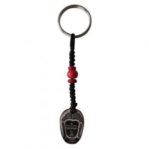 Buddha-Om carved stone key ring
