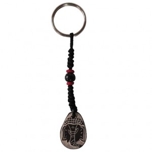 Ganesh and Om stone key ring