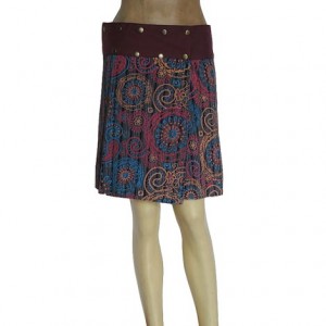 Purple and Grey stripes reversible skirt2