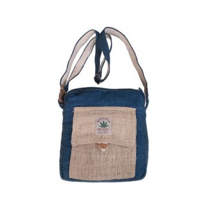 Hemp simple blue shoulder bag