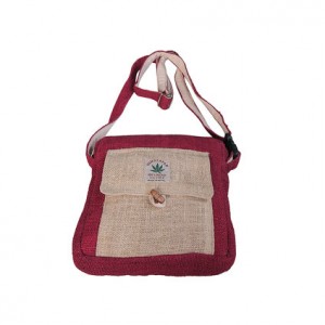 Hemp simple red shoulder bag