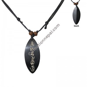 Om Mani mantra boat shape pendant
