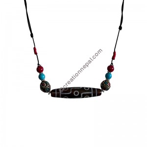 9-eye dzi stone necklace