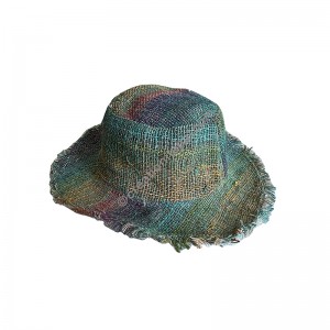 Borla hemp rainbow frills hat