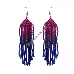 Hot pink 3-color slim frills regular earring