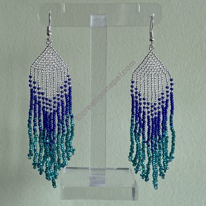 Silver 3-color slim frills regular earring