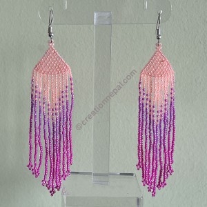 Rose 3-color slim frills regular earring