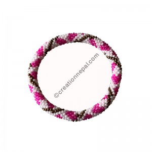 Pink hearts beads bracelet
