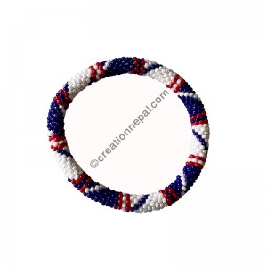 Funky blue-red-white bracelet