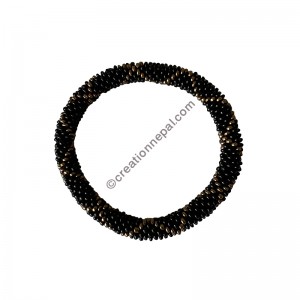 Black and gold lotus bracelet