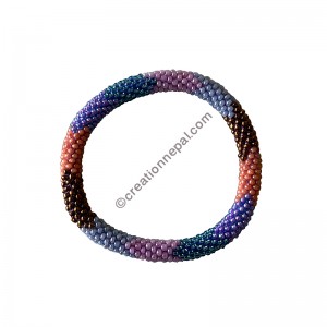 Multi color blocks beads bracelet
