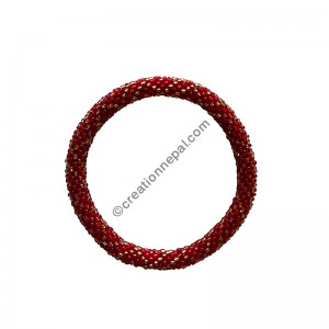 Red and gold mix beads bracelet