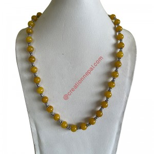 Yellow agate beads necklace
