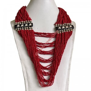 Imitation coral elephant necklace 