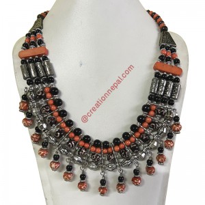 Imitation multi-shapes beads assorted color necklace