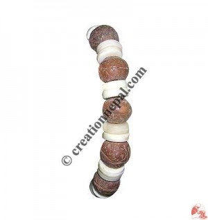 Natural and ring shapes beads wristband