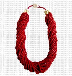 Glass bead necklace