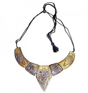 Auspicious 5 signs bone necklace