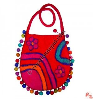 Rainbow and Flowers pompom frills bag 1
