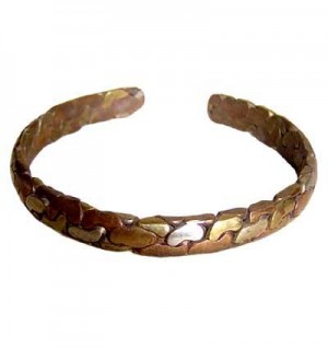 Mixed metal beaten bracelet