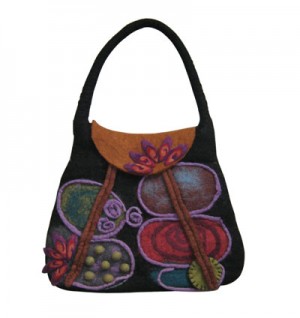 String decorated felt bag