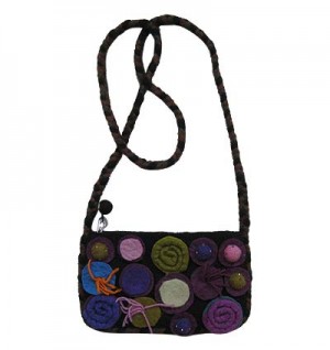 Round shapes patch shoulder bag