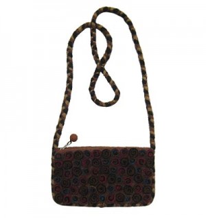 Swirl patch felt bag