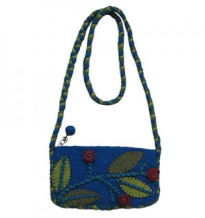 Plant design small size long strap bag