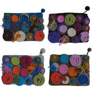 Assorted color felt purse1