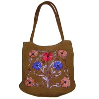 Leather suede tote bag