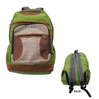 Leather and hemp front Gheri backpack