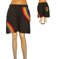 Rainbow stripes cotton shorts