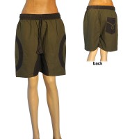 Black and green cotton shorts