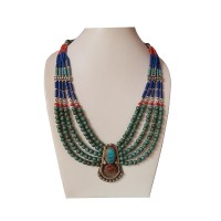Turquoise mixed Tibetan necklace