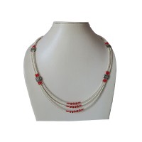 Pearl pote beads Tibetan necklace