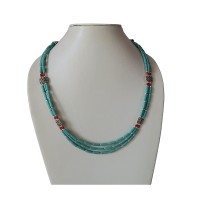 Turquoise pipe beads Tibetan necklace