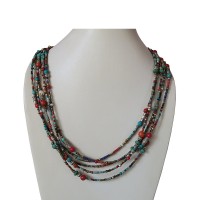 Colorful assorted beads Tibetan necklace