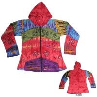 Colorful razor cut rib hoodie